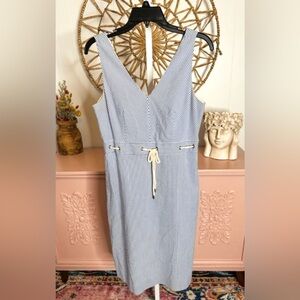 J.‎ Crew Blue and White Striped Midi Dress